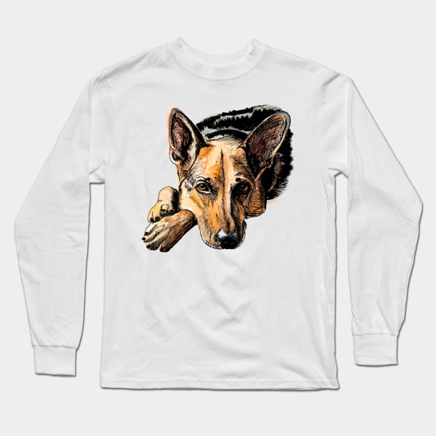 German shepherd Long Sleeve T-Shirt by VicaVeresk